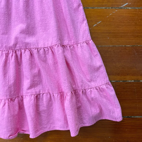 Luukse Bright Pink Tiered Babydoll Dress Puff Sleeve Cottagecore XL💛 - Image 5