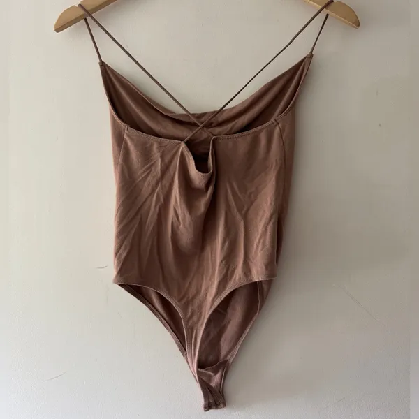 Abercrombie & Fitch Soft‎ A&F Drapey Light Brown Bodysuit - Image 4
