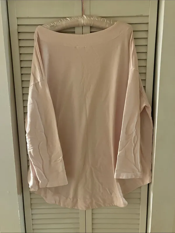 Bryn Walker Bamboo Blend Pink Boat Neck Oversized Top Size XL - Image 6