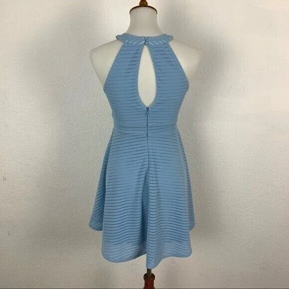 Altar'd State Blue Fit And Flare Sleeveless Textured Mini‎ Dress Boho Chic Small - Image 4