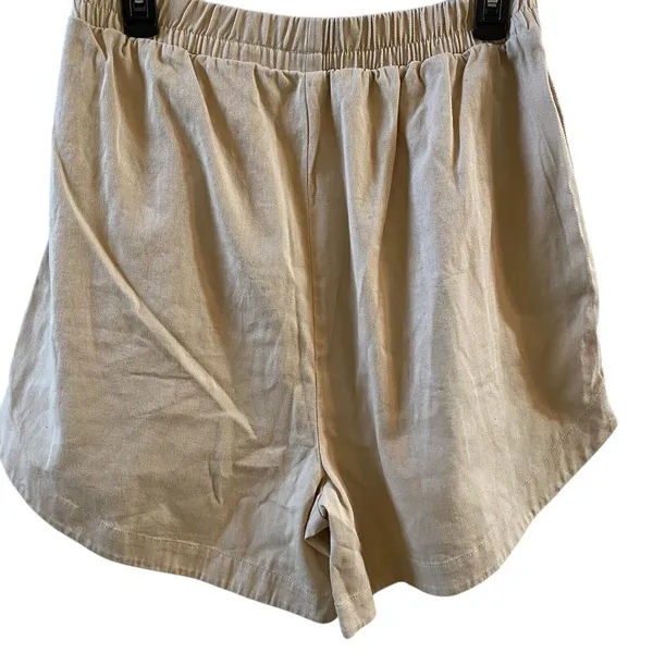 Nasty Gal‎ Twill Running Shorts 100% Cotton NWT Neutral Tan Size L Beach Vacay - Image 4