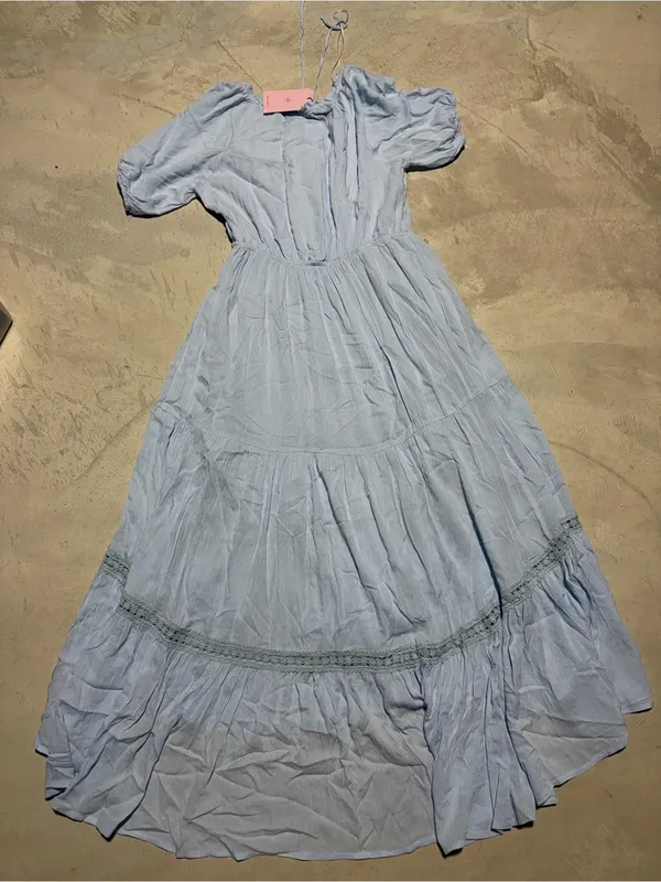 Hello Molly Light Blue Maxi Sun boho Dress medium/6 - Image 15