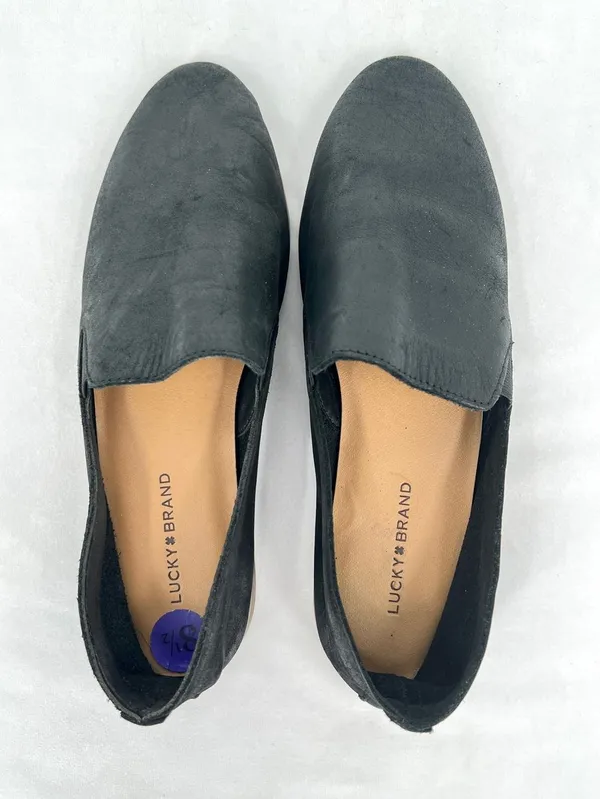 Lucky Brand Eason Black Suede Pointed Toe Slip On Loafer Flats 8.5M - Image 8