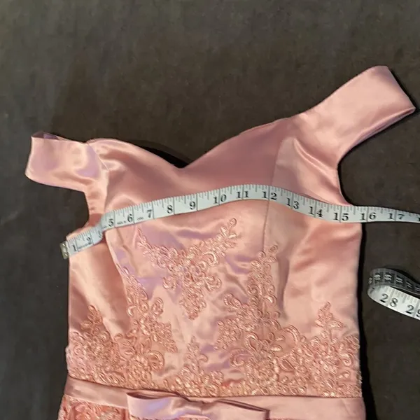Women’s Dusty Pink Off The Shoulder Short Prom Party Dress CorsetBack Size 4 NWT - Image 9