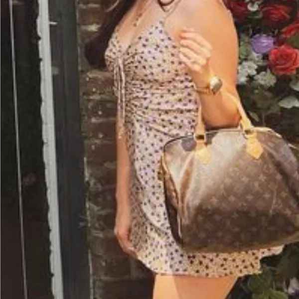 NWT Zara Yellow‎ Floral Draped Satin Effect Mini Dress - Image 3