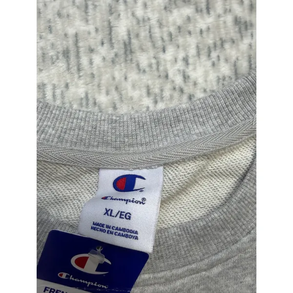 Champion‎ French Terry Pullover Crew Sweatshirt Heather Gray Womens XL NEW - Image 5