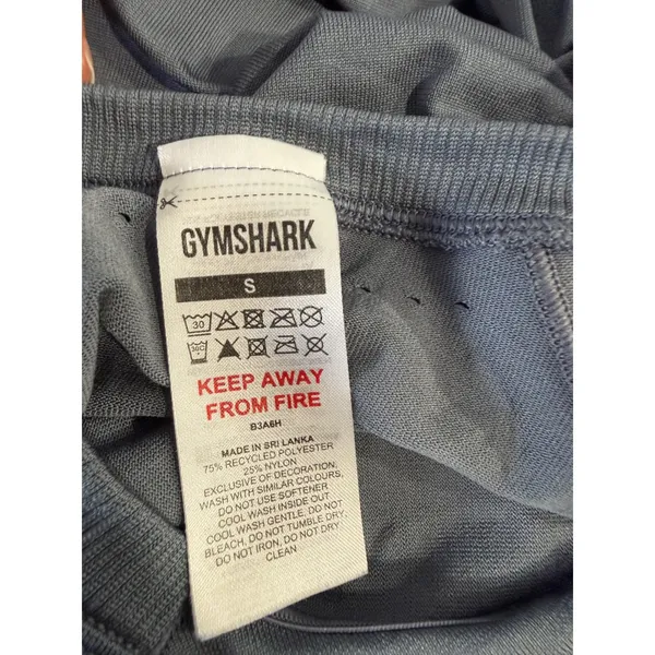 Gymshark Womens Seamless Long Sleeve Crop Top Steel Blue Drawstring B3A6H Size S - Image 5