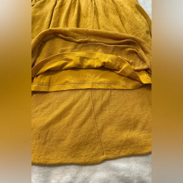 Anthropologie By Moth Mustard Sweater Wrap Puff Sleeve Mini Dress Pockets XS - Image 13