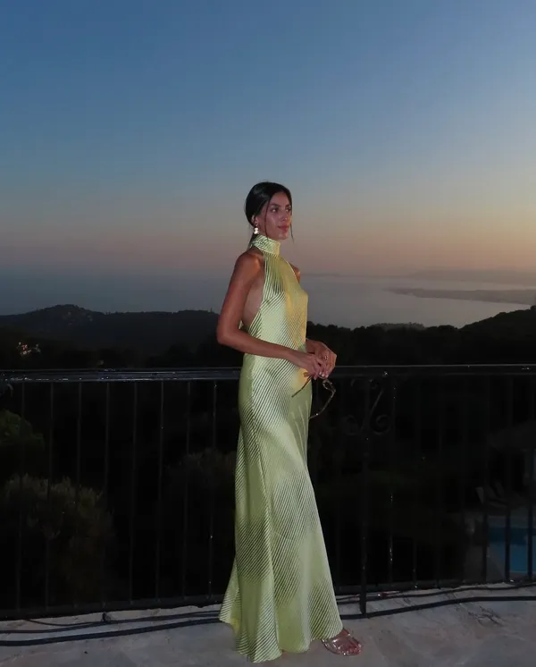 Zara dress maxi halter scarf satin bodycon wedding party Evening Gown - Image 16