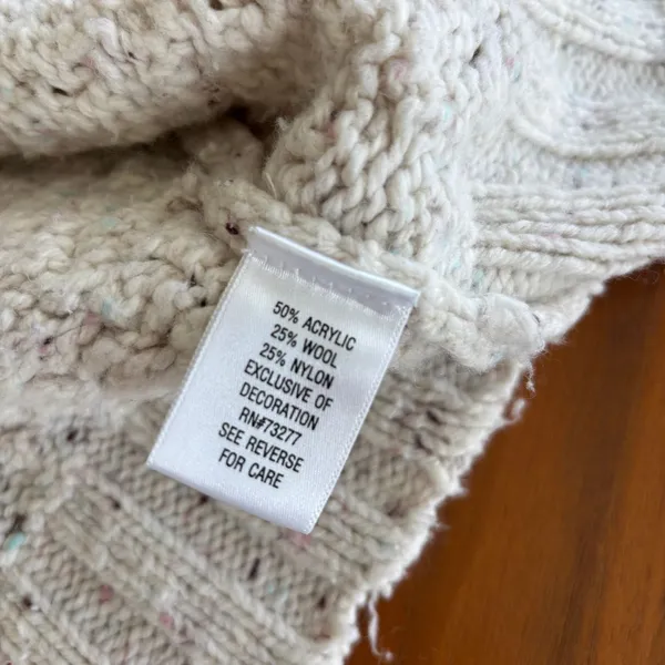 Apt 9 Cardigan Sweater M Cream Cable Knit Ribbon Tie Front Coquette Cozy Cottage - Image 11