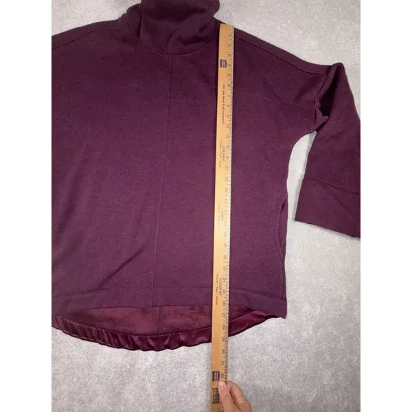 Athleta Cozy Karma Funnel Neck Sweatshirt Womens M Burgundy Fleece Lined - Image 8