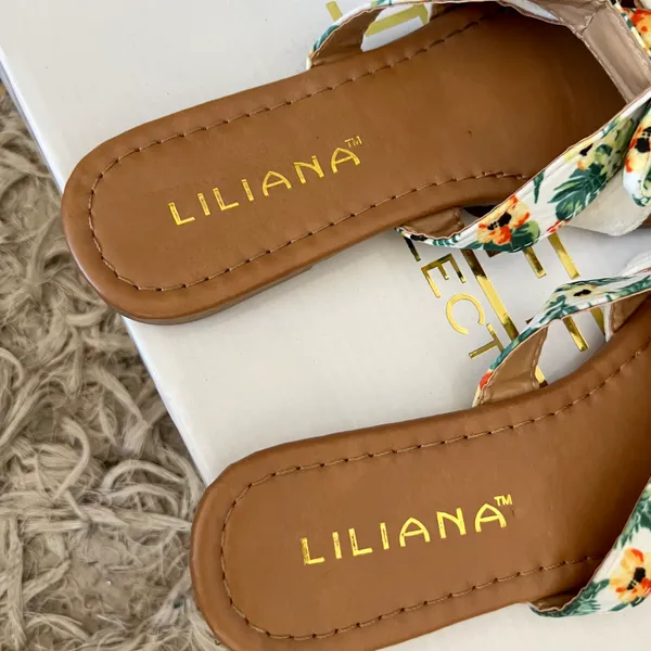 Liliana White Tropical Bow Sandals - Image 6