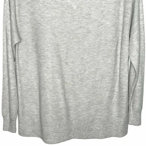 American Eagle Crew Neck Waffle Knit Top Long Sleeve Shirt Grey Size Small - Image 5