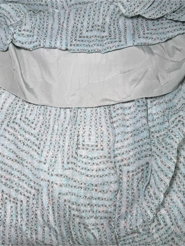 Sundance Womens Size 16 Teal Silk Long Sleeve Dress Maxi V Neck Tie Boho Lined - Image 5