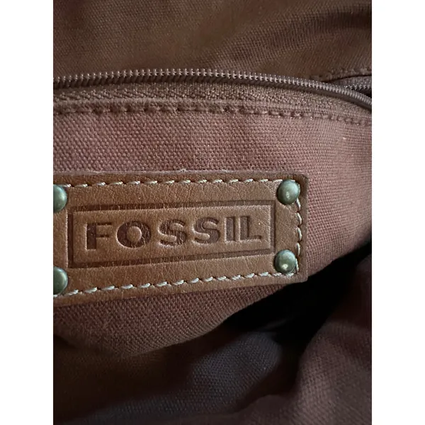 Fossil Vintage Cognac Brown Leather Mini Backpack Crossbody Bag - Image 6