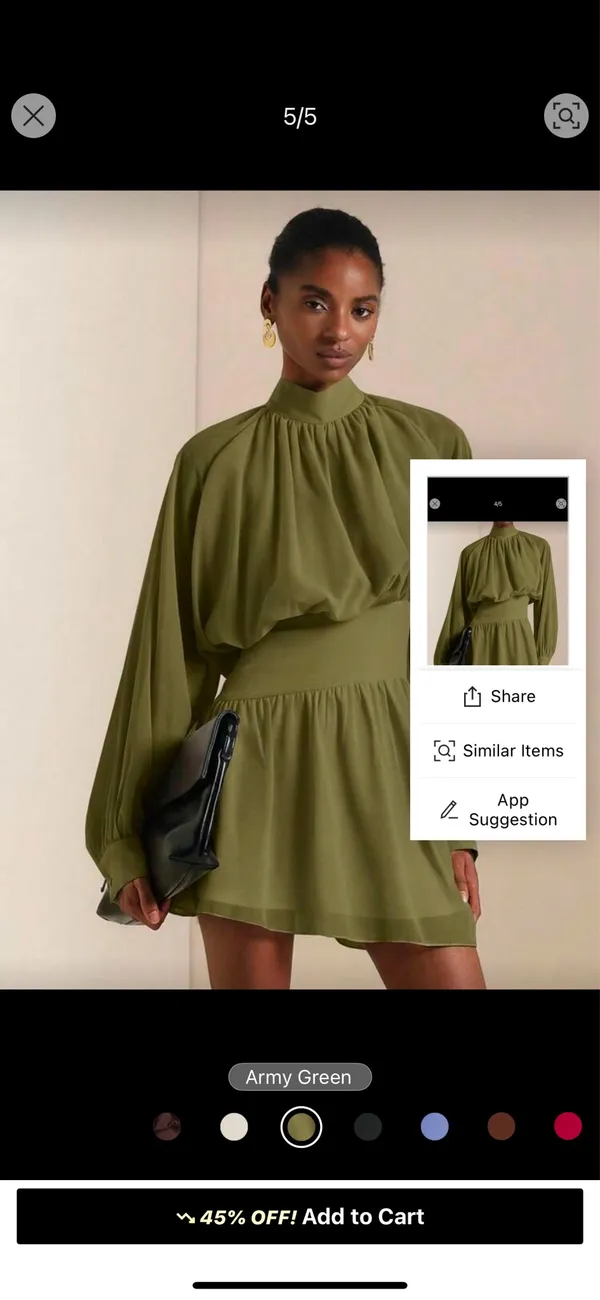 SHEIN romper Vesra Autumn New Ruffled Hem Printed Long Sleeve Waist Cinched Mini Dress - Image 5