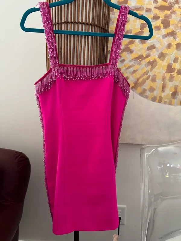 Nasty Gal Dress Mini Pink Embellished - Image 2