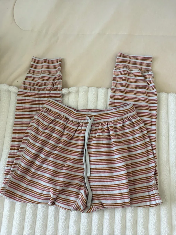 Madewell Pink and white Striped lounge Pants - Image 2