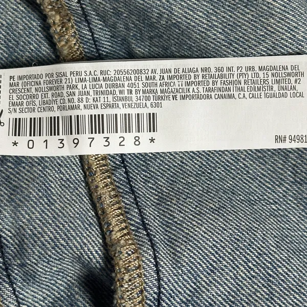 Forever 21 Barrel Jeans Size 25 Light Wash Lace Up Waist Y2K Denim NWT - Image 15
