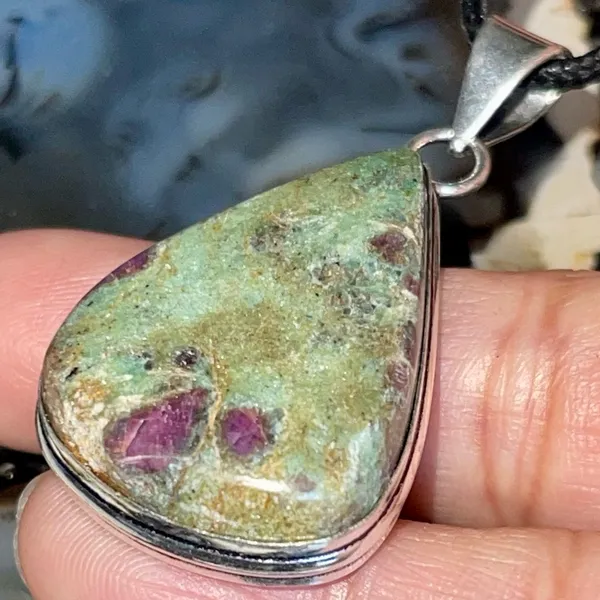 Ruby Fuchsite Crystal Pendant 2” Green - Image 11