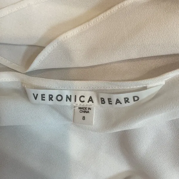 VERONICA BEARD White Sheer Slip Dress Mini Strappy V Neck Size‎ 8 - Image 4