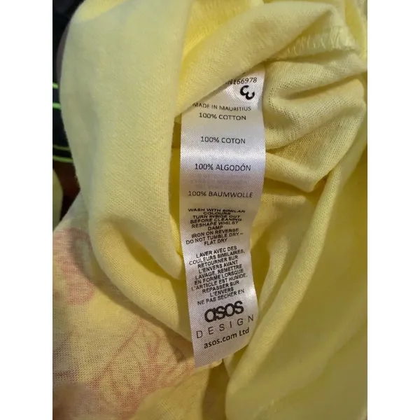 ASOS Design Womens Phuket 87 Thailand Graphic Oversized T-Shirt Yellow Pink NWOT - Image 4