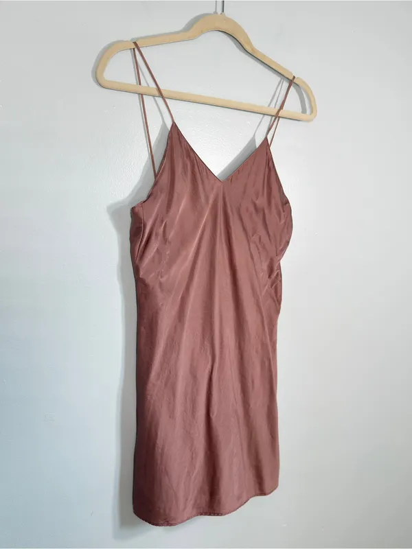 Vintage Victoria’s Secret Gold Label Bias Cut Satin Slip Dress Dusty Rose XS - S - Image 4
