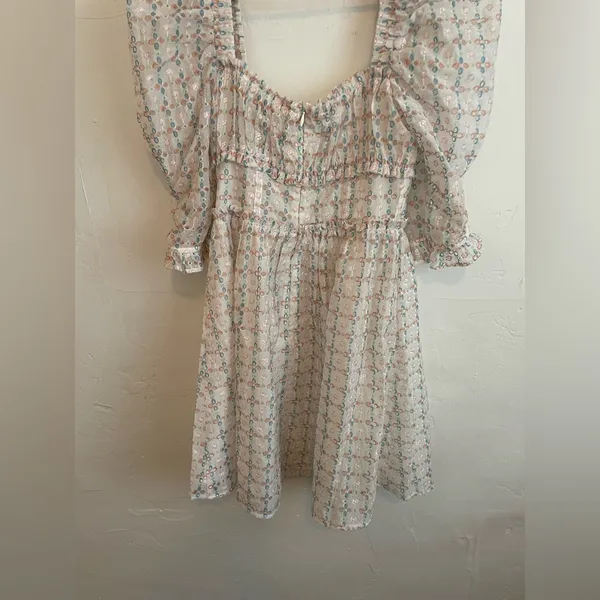 For Love And Lemons Pastel Patterned Dress - Image 4