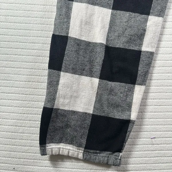 Old Navy Buffalo Plaid Flannel Pajama Lounge Pants Black White Women’s Size S - Image 8