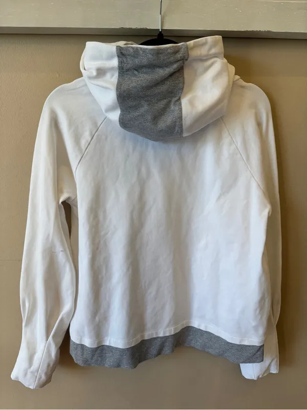 Eleventy Made In Italy hoodie white with gray trim‎ size small. Cotton. - Image 3