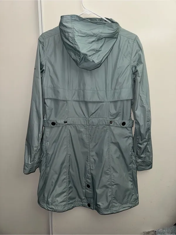 Light Blue Women's Hooded Rain Jacket - Image 2
