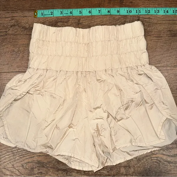FP Movement by Free People High Waist Champagne Gold Lined Workout Shorts - Image 3