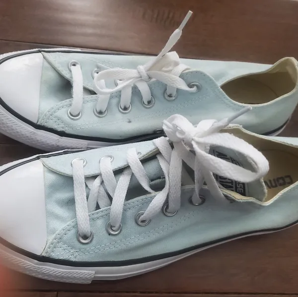 Converse Light Blue Low-Top Sneakers Size 10 Womens - Image 2