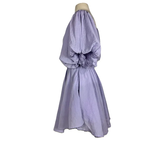 Altard State Dress Med Purple Lilac Babydoll Mini Layered Puff Sleeve Fairy - Image 4