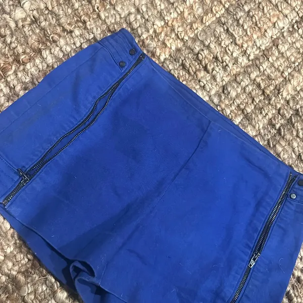 Touch Match Couture Style Japanese Brand Royal Blue Zip Shorts Size Small - Image 8