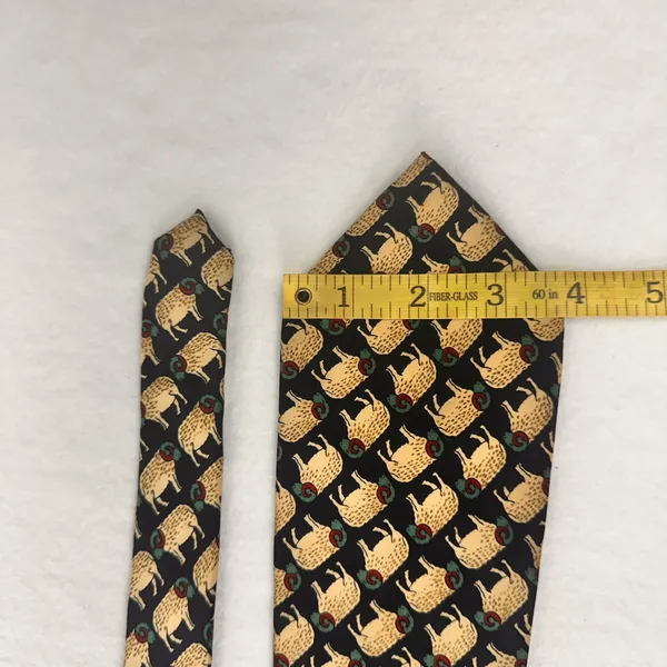 Sinsabang Tie Vintage Animal Print Sheep Geometric Multicolor Office Necktie Bow - Image 8
