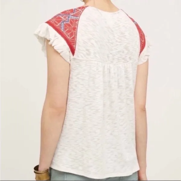Anthropologie One September Evin Embroidered Knit Top size Large - Image 3
