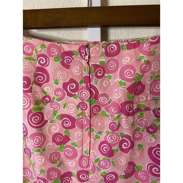 Vintage Lilly Pulitzer White‎ Label Size 2 ~Happy Snails~Cotton Wrap Skirt Pink - Image 3