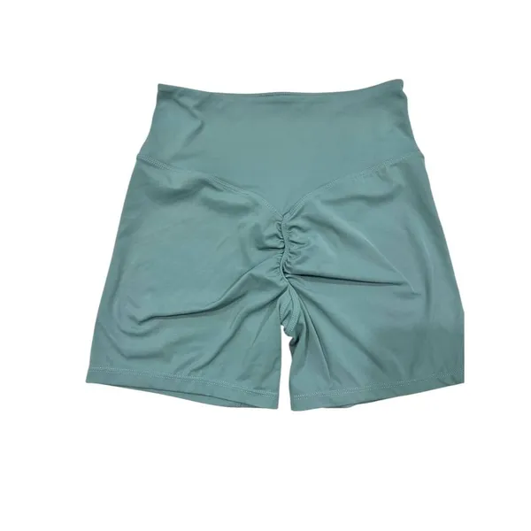 Womans Athletic Shorts M Green High-Waisted Seamless Activewear - Image 2
