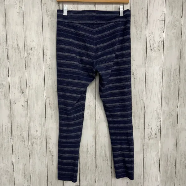 Aerie Blue Striped High Rise Full Length Skinny Cotton Blend Leggings Medium - Image 2
