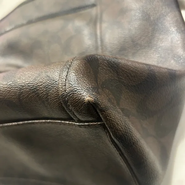 Coach Peyton Signature Pocket Tote Black and Brown Signature - Image 8