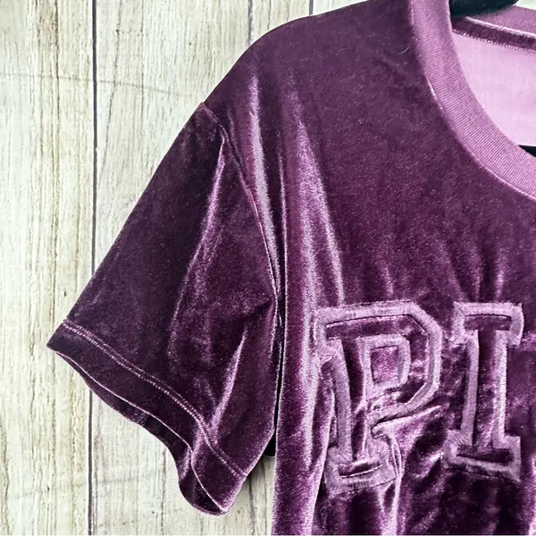 PINK Victoria's Secret Velvet Velour Women's Top - Purple/Plum - Image 4
