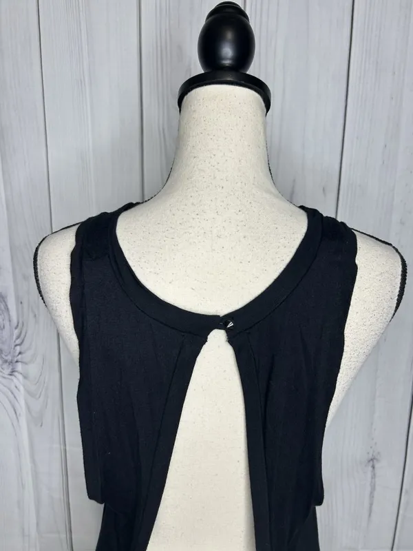 PPLA Womens Black Plunging Open Back Knit Tank Dress Sleeveless Size M - Image 8