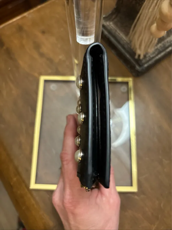 Kate Spade Wallet Leather Bifold Small Slim with faux pearls - Image 5