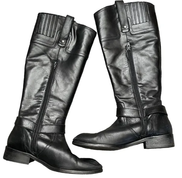 SEYCHELLES Tall Black Riding Leather Boots 7.5 - Image 2