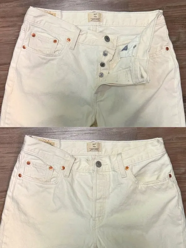 Levi’s Premium 501 ’90s Jeans 29 Ecru White Loose Straight $110 - Image 3
