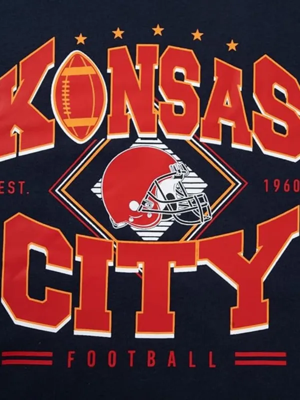 Kansas City Football Sweatshirt Blue Size Medium - Image 6