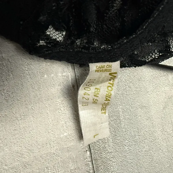 Vintage Victoria's Secret Gold Label Black Lace Garter Belt 90s‎ 80s Canada Made - Image 9