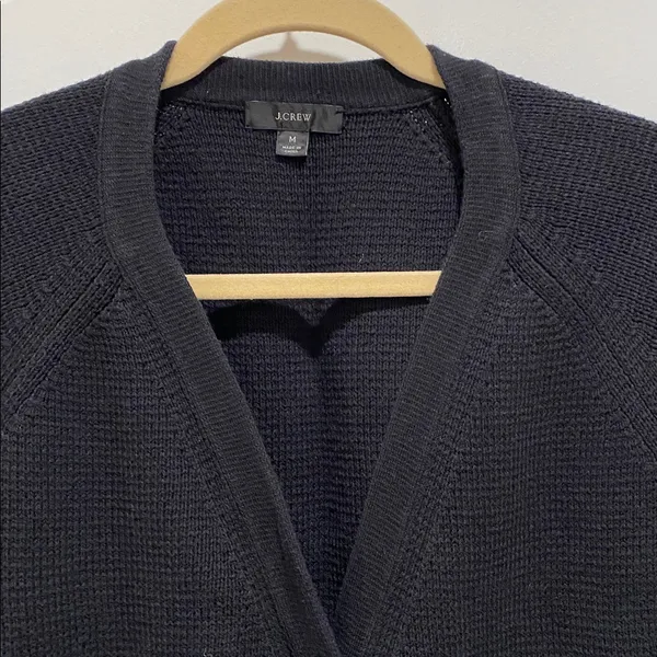 J.Crew: V-neck Cardigan Sweater Black size Medium - Image 5