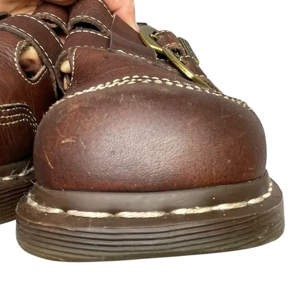Vintage Brown Dr. Martens CATY 8065 style Mary Jane Buckle Strap Fisherman US 8 - Image 16
